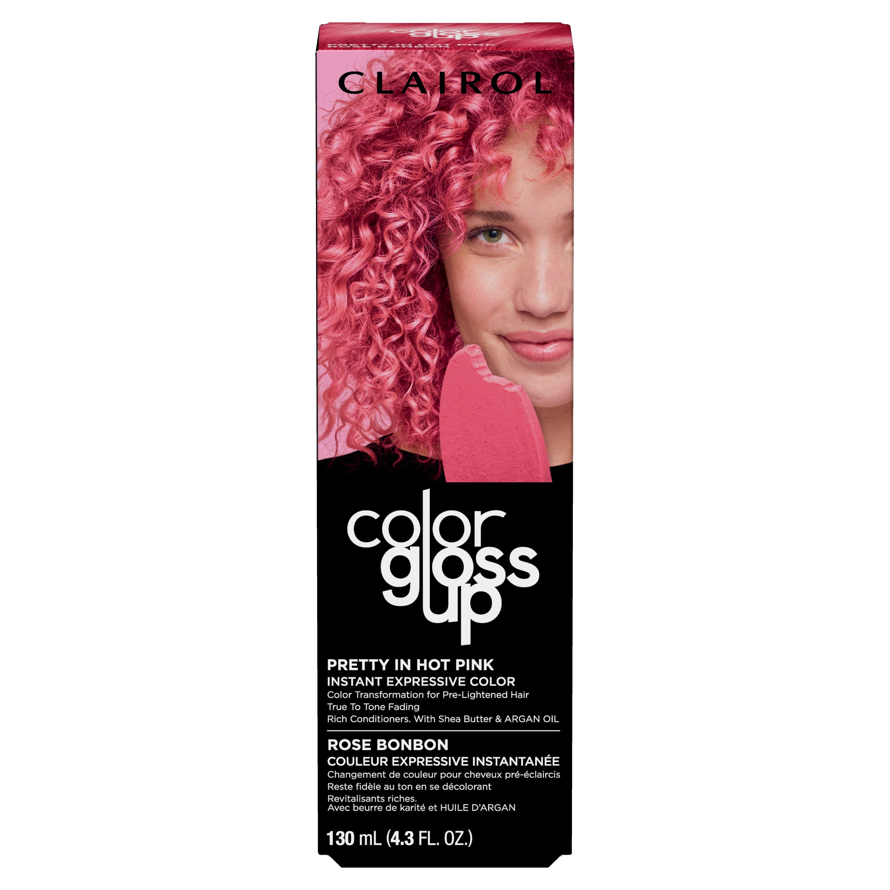 Clairol Color Gloss Up Semi Permanent Toning Color Hair Dye, Pretty in Hot  Pink, 4.3 oz 