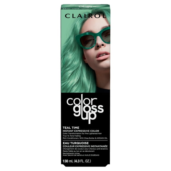 Clairol Color Gloss Up Semi Permanent Toning Color Hair Dye, Teal Time, 4.3 oz