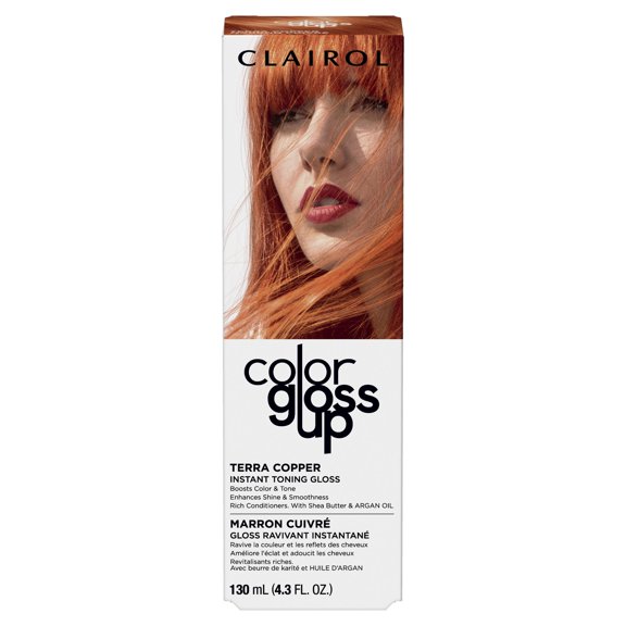 Clairol Color Gloss Up Semi Permanent Toning Color Hair Dye, Terra Copper, 4.3 oz