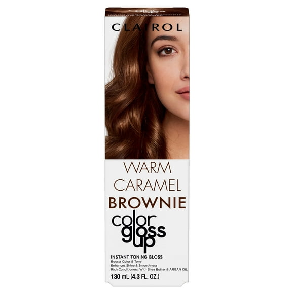 Clairol Color Gloss Up Semi Permanent Toning Color Hair Dye, Warm Caramel Brownie, 4.3 oz