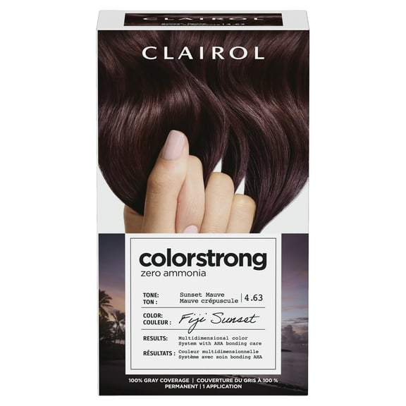 Clairol ColorStrong Permanent Zero Ammonia Hair Dye, 4.63 Sunset Mauve - Fiji Sunset Hair Color, 1 kit