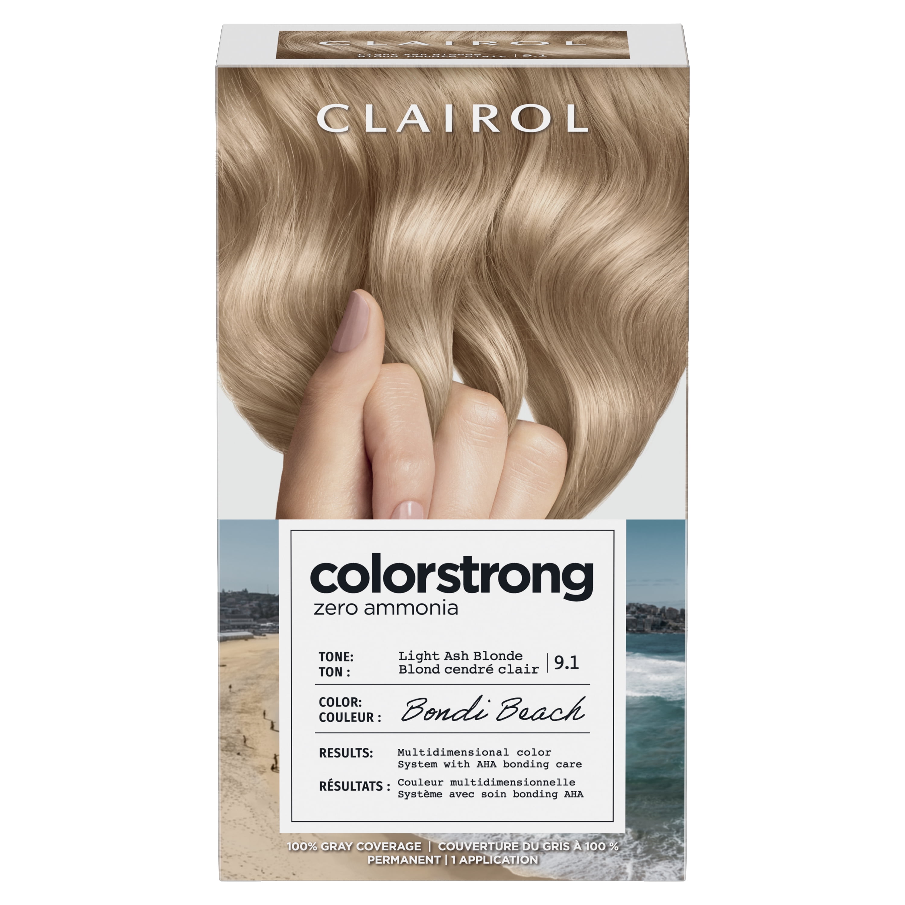 Clairol ColorStrong Permanent Zero Ammonia Hair Dye, 9.1 Light Ash 