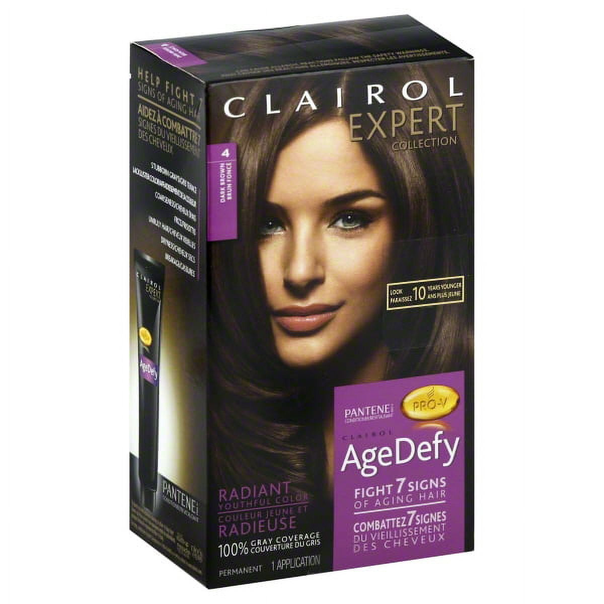 Clairol Expert Collection Age Defy Permanent Hair Color, 4 Dark Brown ...