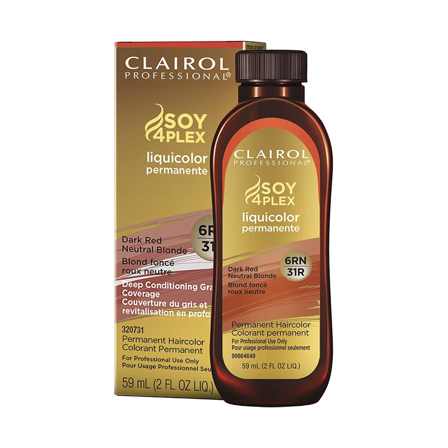Clairol Liquicolor Permanente, 6RN/31R Dark Red Neutral Blonde, 2 Oz., Pack of 12