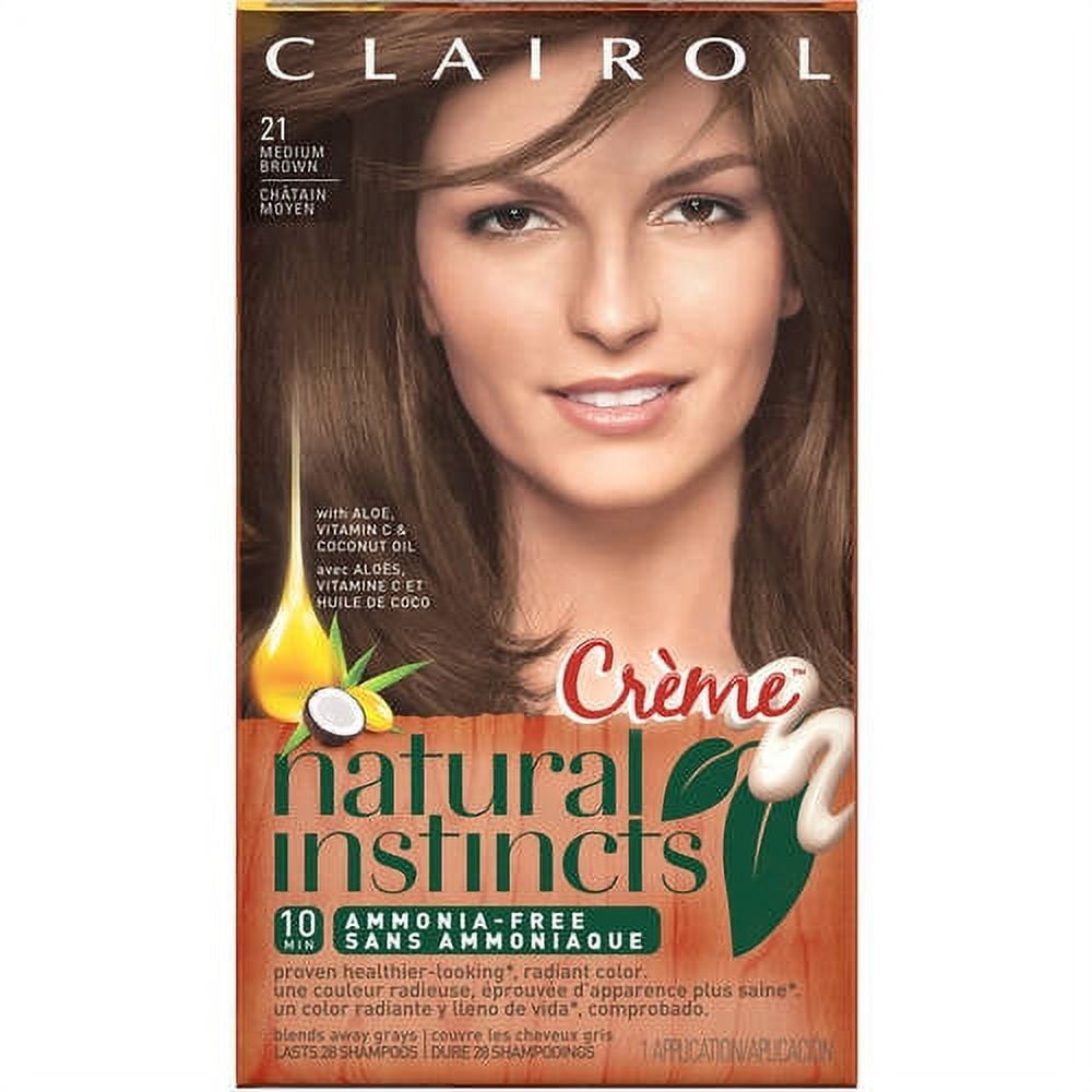 Clairol Natural Instincts Cr&acuteme Semi- Permanent Hair Color, Medium Brown, 21