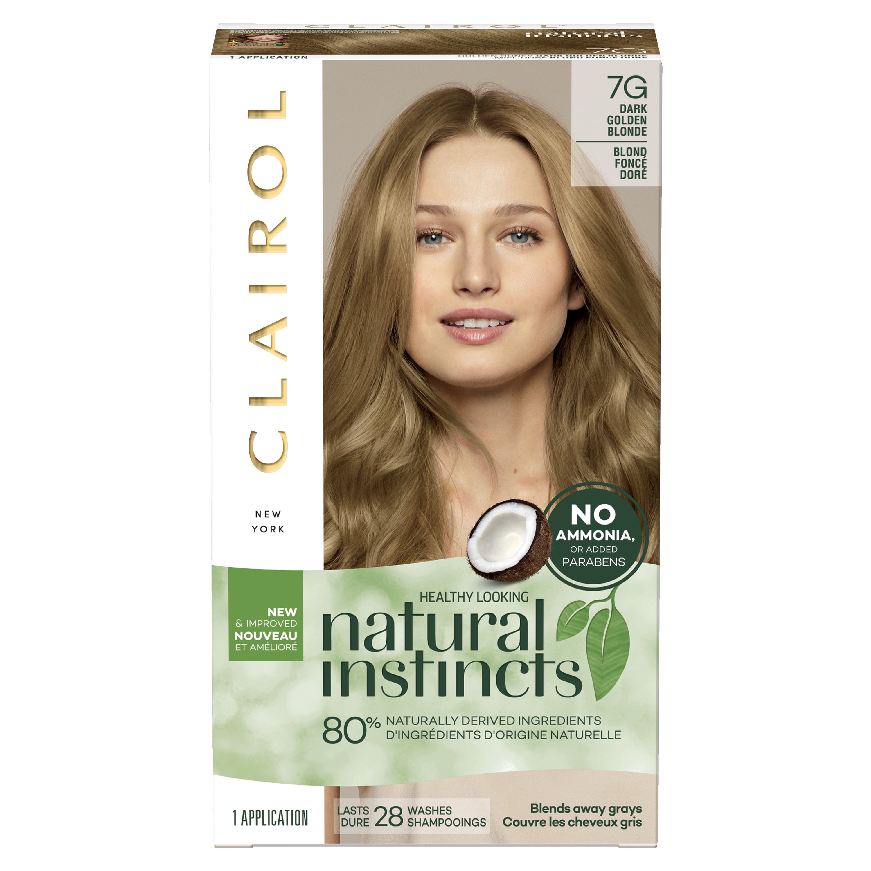 Clairol Natural Instincts Demi-Permanent Hair Color Crème 7G Dark Golden Blonde, 1 Application