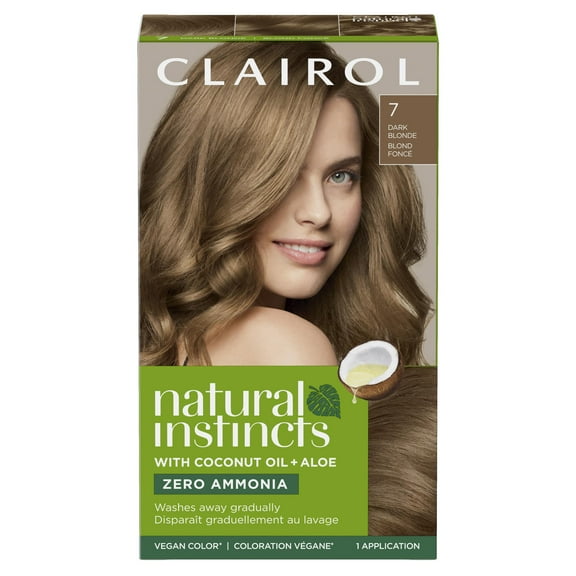 Clairol Natural Instincts Demi-Permanent Hair Color Creme, 7 Dark Blonde, Hair Dye, 1 Application