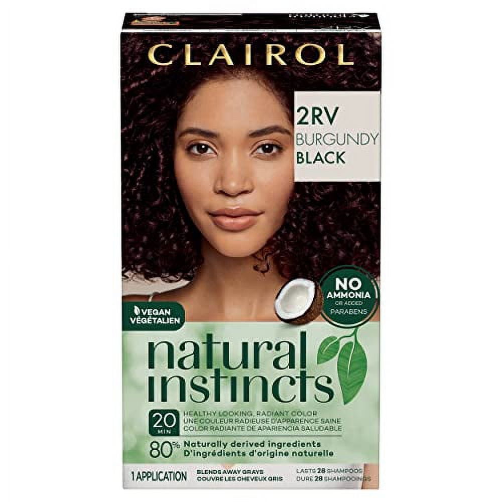 Clairol Natural Instincts DemiPermanent Hair Dye, 2RV Burgundy Black