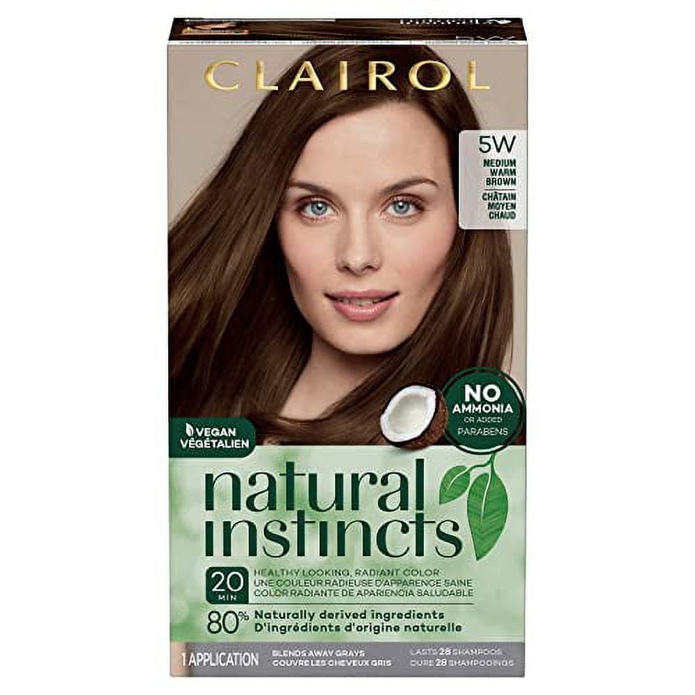Clairol Natural Instincts DemiPermanent Hair Dye, 5W Medium Warm Brown Hair Color, Pack of 1