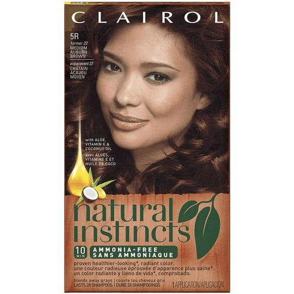Clairol Natural Instincts Hair Color, 5R Medium Auburn Brown, 1 Ea