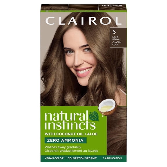 Clairol Natural Instincts Hair Color, 6 Light Brown, 1 Ea..