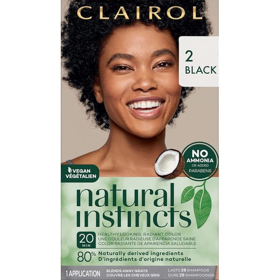 Clairol Natural Instincts Hair Dye, #2 Brown, 1 Ea