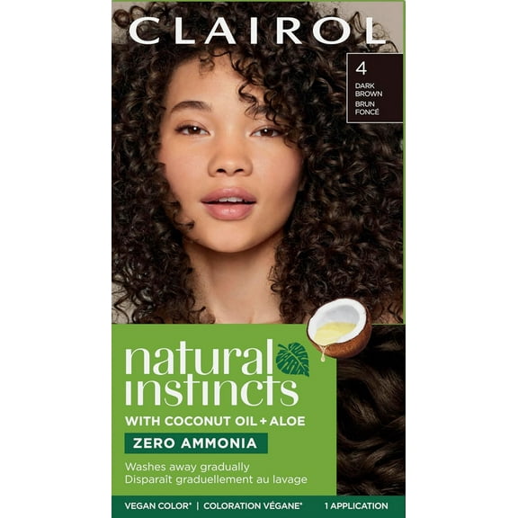 Clairol Natural Instincts Hair Dye, #4 Dark Brown, 1 Ea