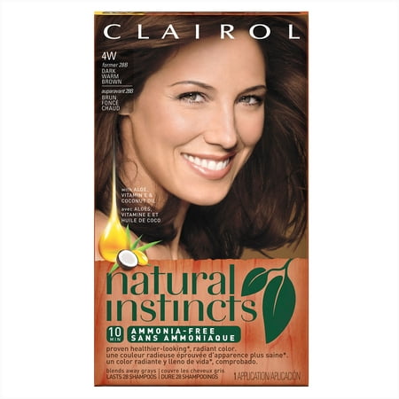 Clairol Natural Instincts Semi-Permanent Hair Color, Dark Warm Brown, 4W/28B