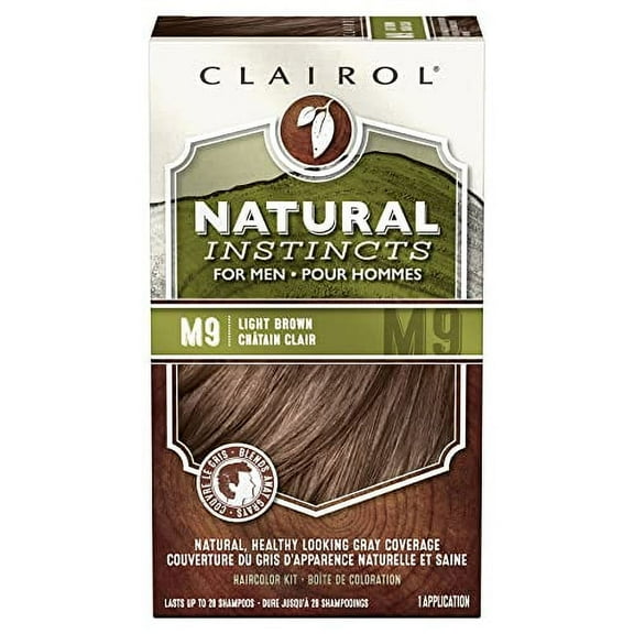 Clairol Natural Instincts Semi-Permanent Hair Dye for Men, M9 Light Brown Hair Color, Pack of 1