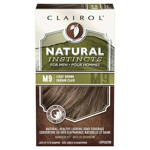 Clairol Natural Instincts for Men Hair Dye Demi-Permanent Hair Color Creme, M9 Light Brown