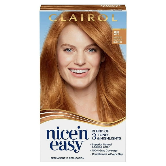 Clairol Nice N Easy Permanent Color 8R Natural Medium Reddish Blonde, 1 Ea