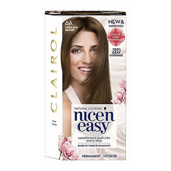Clairol Nice N Easy Permanent Hair Color 6A Light Ash Brown, 1 Ea, 2 Pack