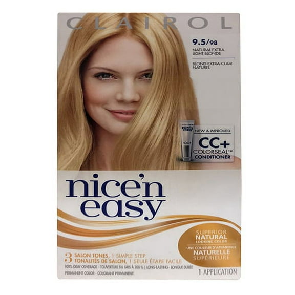 Clairol Nice N Easy, Permanent Hair Color, Extra Light Blonde #98, Kit