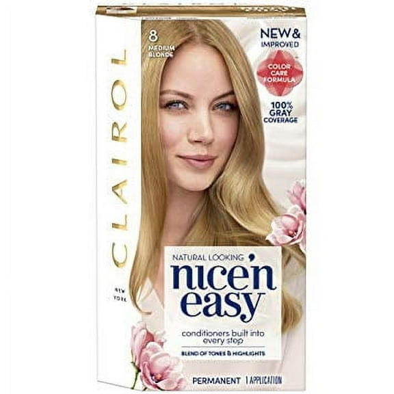 Clairol Nice N Easy, Permanent Hair Color, Medium Blonde - Kit