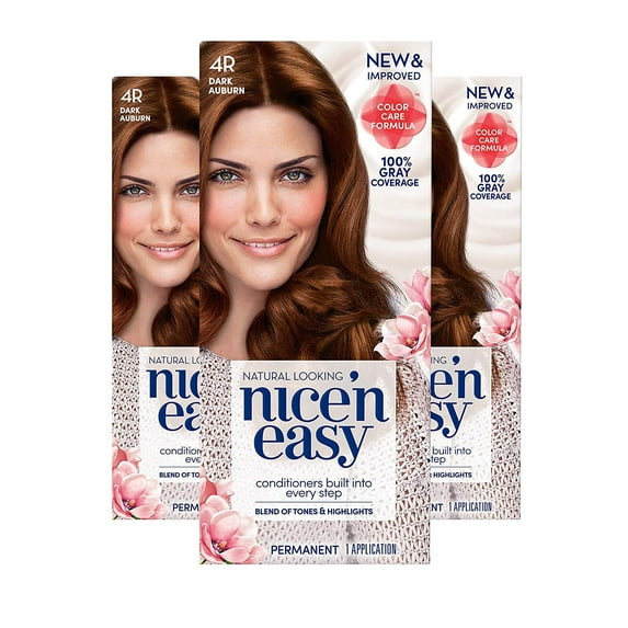 Clairol Nice 'n Easy Born Red Permanent Hair Color, 4R/112 Natural Dark Auburn, 1 Kit