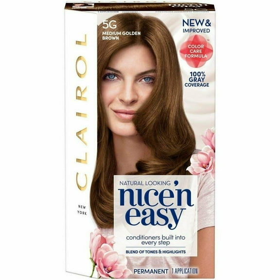 Clairol Nice 'n Easy Medium Golden Brown Permanent Hair Color, 1 ea