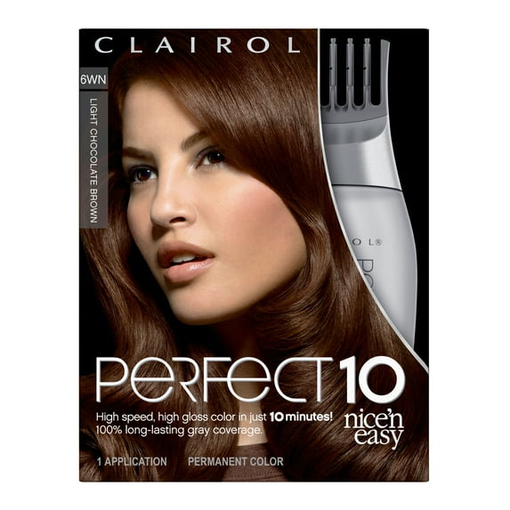 Clairol Nice 'n Easy Perfect 10 Hair Color, 6WN Light Chocolate Brown