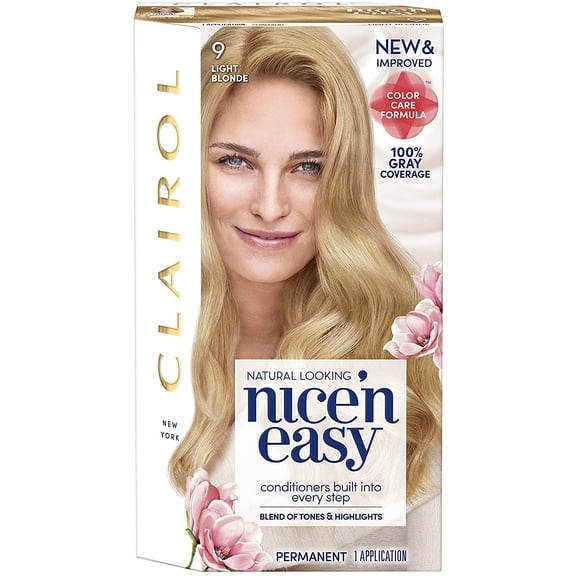 Clairol Nice 'n Easy Permanent Color [9] Light Blonde 1 Kit (Pack of 4)
