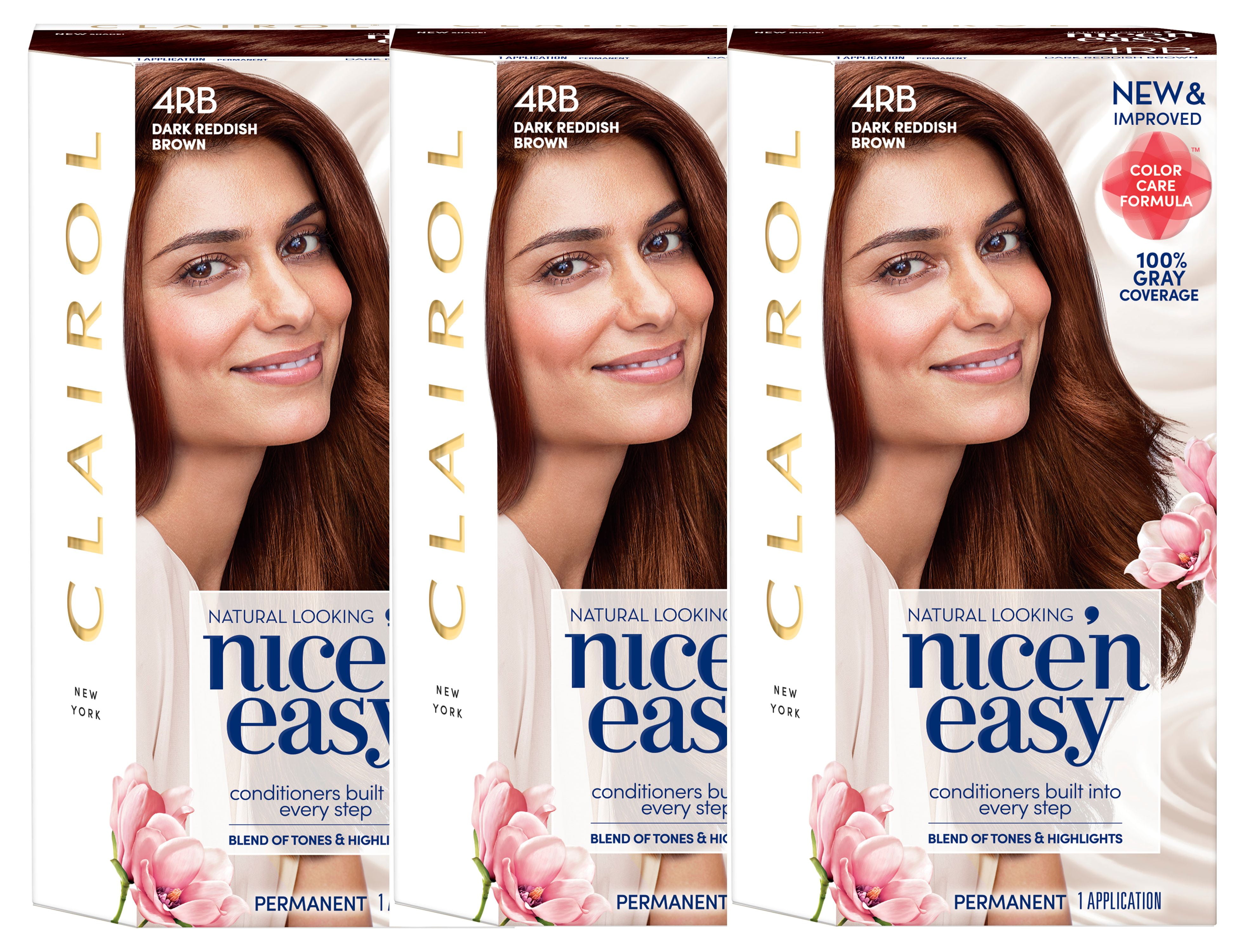 Clairol Hair Color Nice And Easy Clairol Nice n' Easy Permanent Hair Color, 4RB Dark Reddish Brown, 3