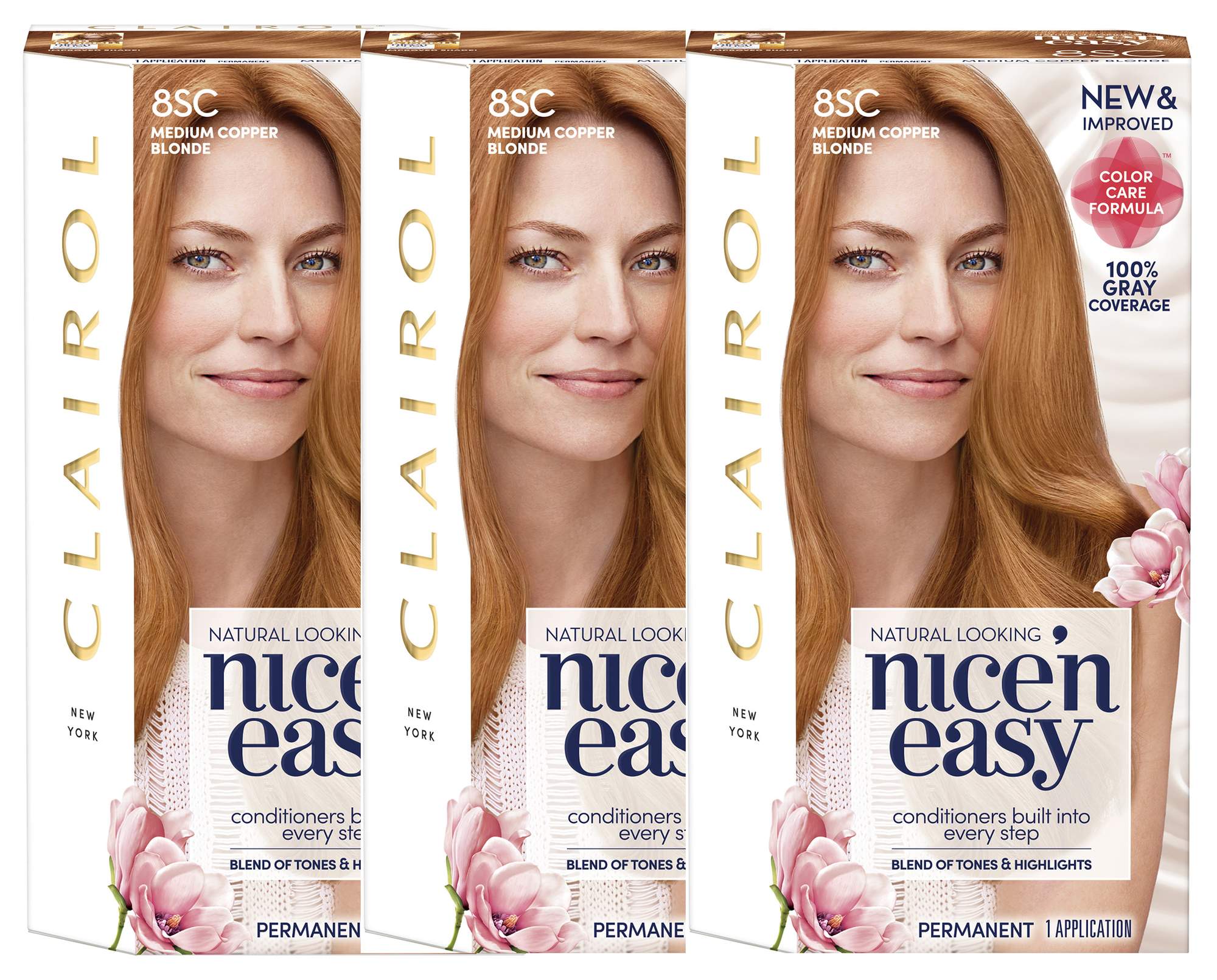 3. Clairol Nice'n Easy Permanent Hair Color, 8SC Medium Copper Blonde - wide 4