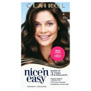 Clairol Nice'n Easy Permanent Hair Color Cream, 4 Dark Brown, Hair Dye, 1 Application