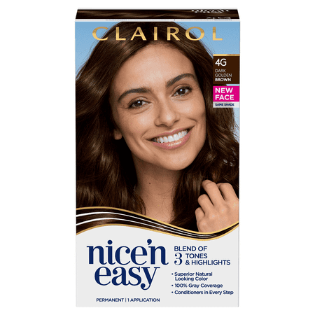 (Buy 2 and Save 30%) Clairol Nice n Easy Hair Color, 4G Dark Golden Brown
