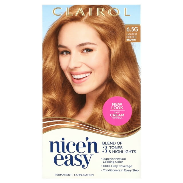 Clairol Nice'n Easy Permanent Hair Color Cream, 6.5G Lightest Golden ...