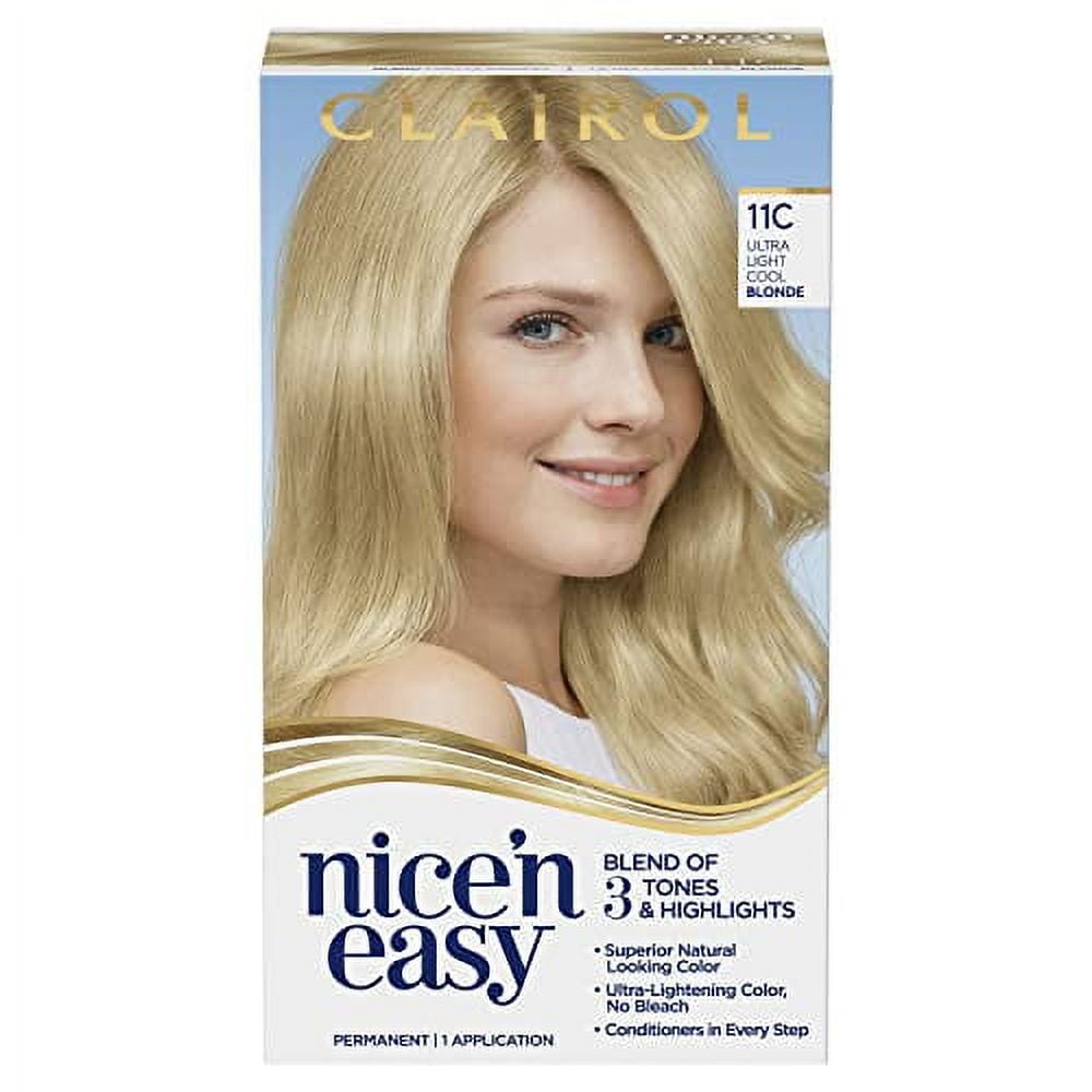 Clairol Nice'n Easy Permanent Hair Dye, 11C Ultra Light Cool Blonde ...