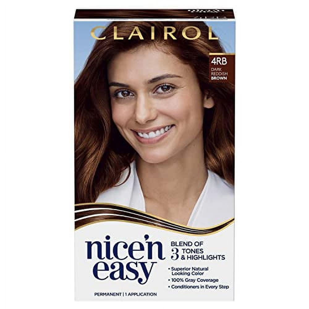 Clairol Nice'n Easy Permanent Hair Dye, 4RB Dark Reddish Brown Hair