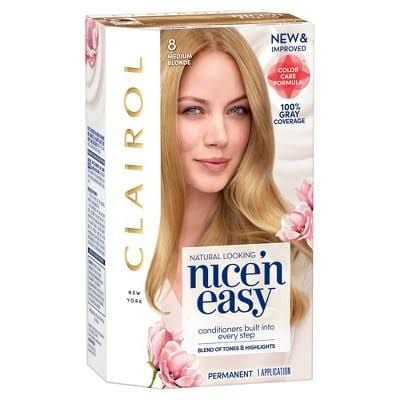 Clairol Nice n Easy Permanent Hair Dye Color Cream 8 Medium Blonde