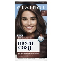 Clairol Nice'n Easy Pure Brunettes Permanent Hair Color Creme, 4PB Deepest Espresso Brown, Hair Dye, 1 Application