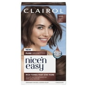 Clairol Nicen Easy Pure Brunettes Permanent Hair Color Creme, 5PB Medium Pure Brown, Hair Dye, 1 Application