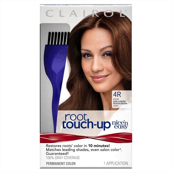 Clairol Nice'n Easy Root Touch-Up Permanent Hair Color, 4R Dark Auburn