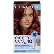 Clairol Nicen Easy10 Permanent Hair Color Cream, 6R Light Auburn, Hair Dye, 1 Application