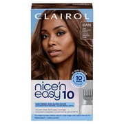 Clairol Nicen Easy10 Permanent Hair Color Cream, 6WN Light Chocolate Brown, Hair Dye, 1 Application