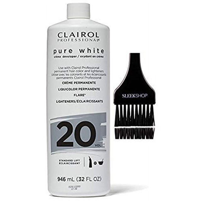 Clairol PURE WHITE Creme Developer (w/Sleek Tint Brush) Haircolor Cream Peroxide for Permanent