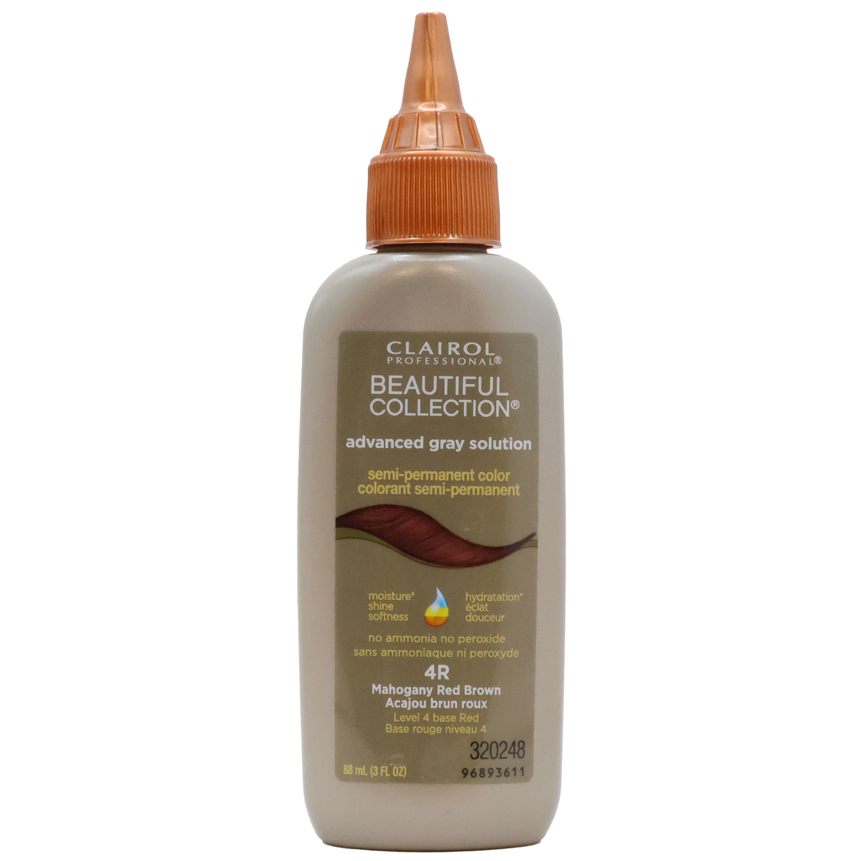 Clairol Professional Beautiful Collection Advanced Gray Solution Semi-Permanent Color 4R Mahogany Red Brown 3 Oz., Pack of 3