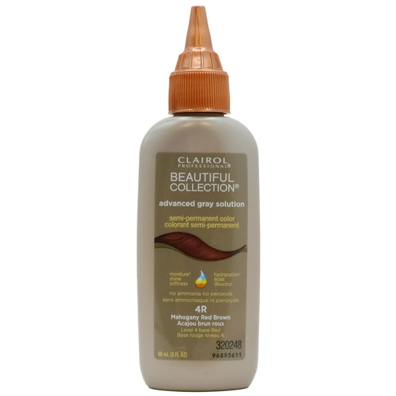 Clairol Professional Beautiful Collection Advanced Gray Solution Semi-Permanent Color 4R Mahogany Red Brown 3 Oz., Pack of 3