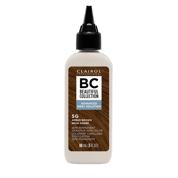 Clairol Professional Beautiful Collection Advanced Gray Solution Semi-Permanent Hair Color Crème 5G Amber Brown, 3.0 oz