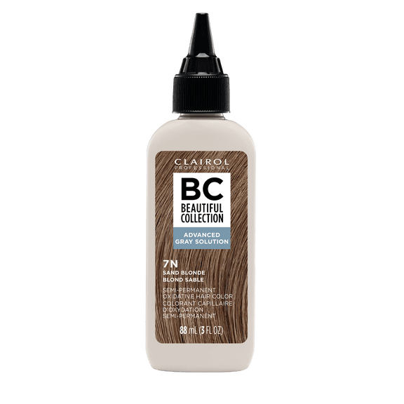 Clairol Professional Beautiful Collection Advanced Gray Solution Semi-Permanent Hair Color Crème 7N Sand Blonde, 3.0 oz