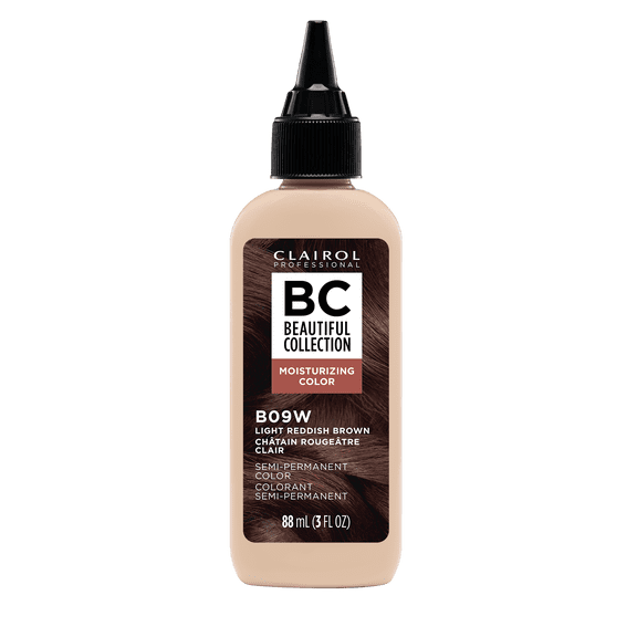 Clairol Professional Beautiful Collection Moisturizing Color Semi-Permanent Hair Color Crème 09W Light Reddish Brown, 3.0 oz