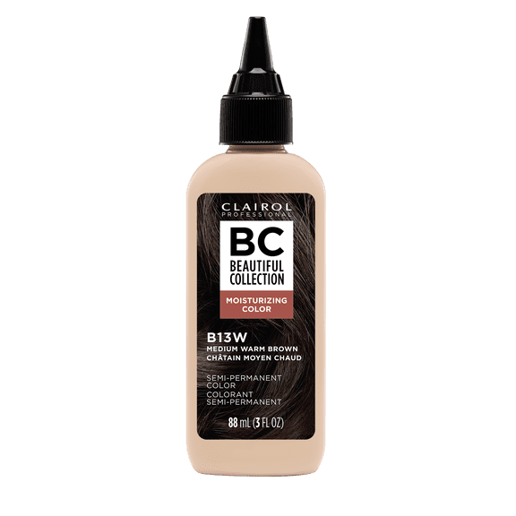 Clairol Professional Beautiful Collection Moisturizing Color Semi-Permanent Hair Color Crème 13W Medium Warm Brown, 3.0 oz
