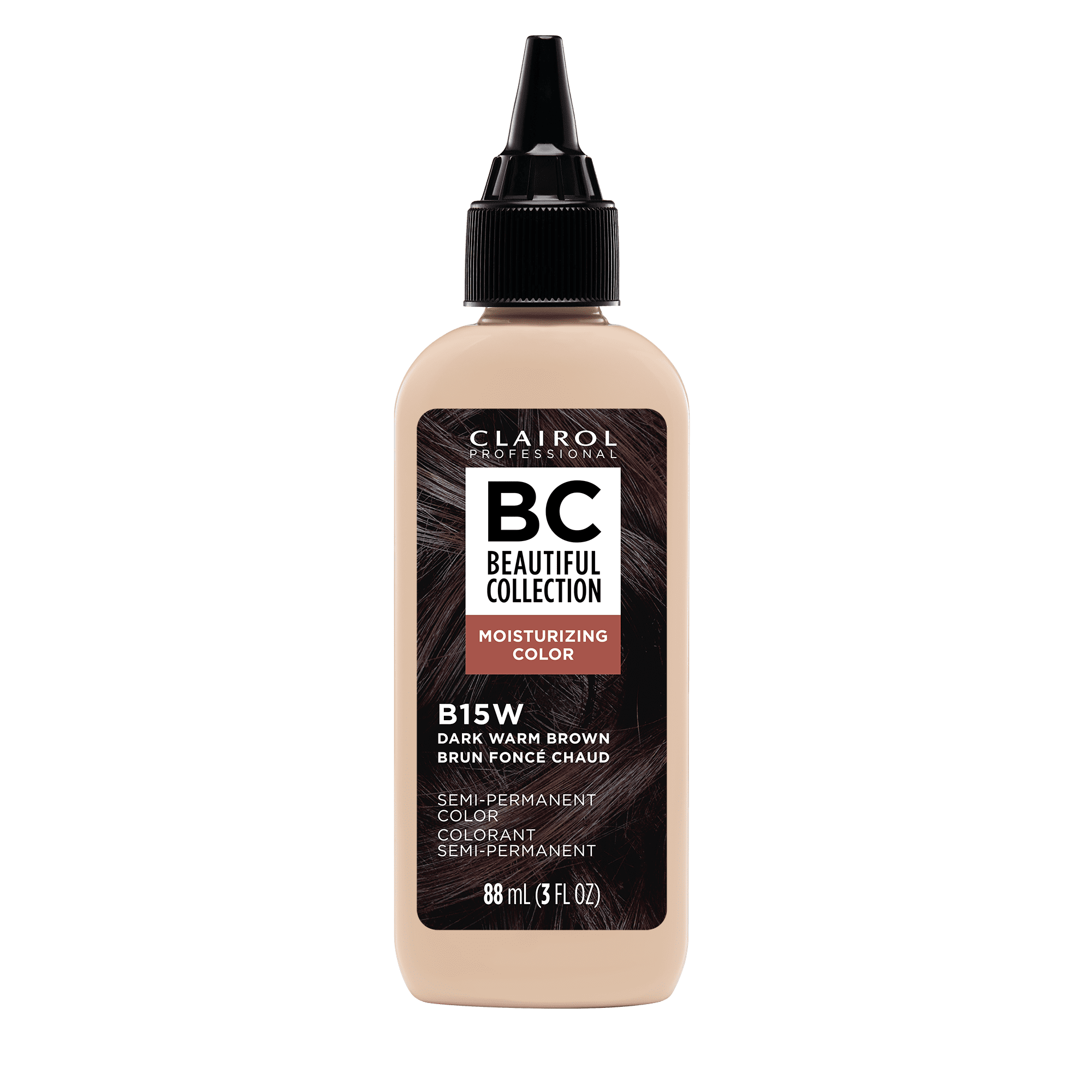 Clairol Professional Beautiful Collection Moisturizing Color Semi-Permanent Hair Color Crème 15W Dark Warm Brown, 3.0 oz