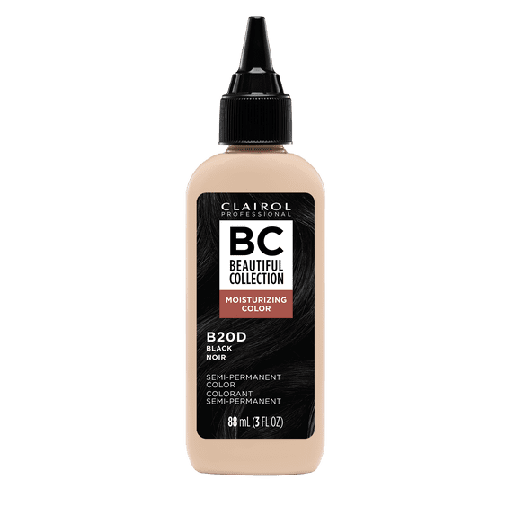 Clairol Professional Beautiful Collection Moisturizing Color Semi-Permanent Hair Color Crème 20D Black, 3.0 oz